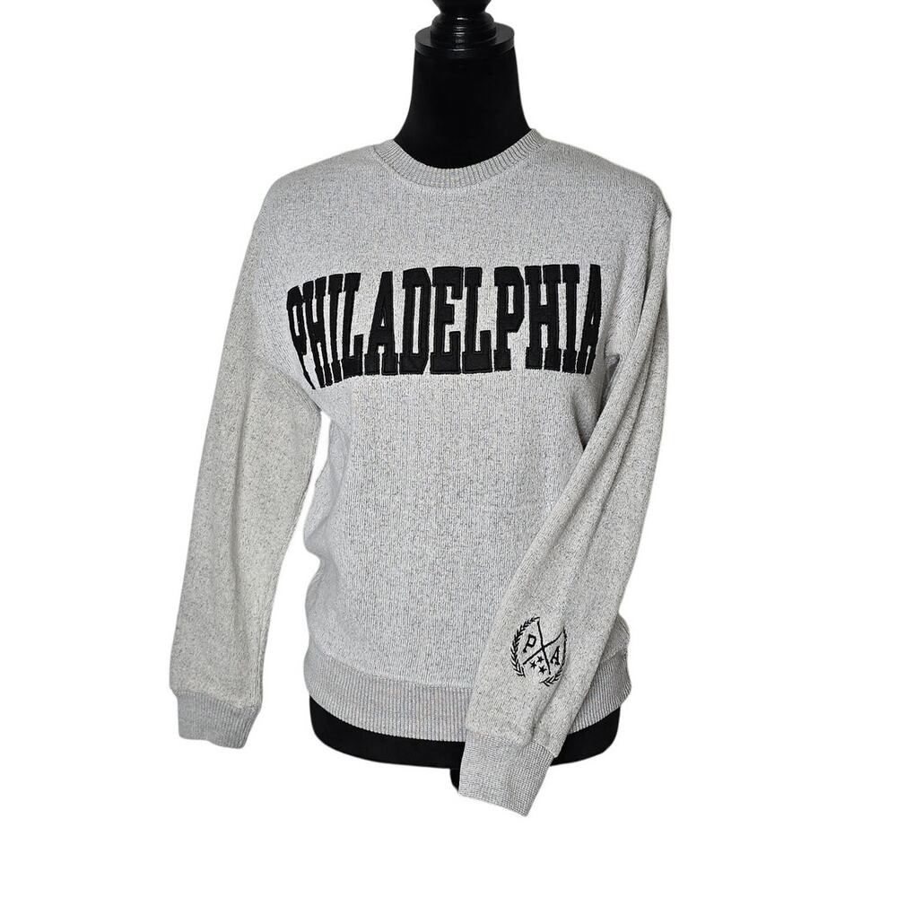 New York Popular Philadelphia Gray Collegiate Crewneck Sweatshirt Small
